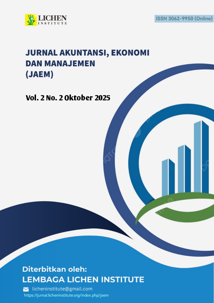 					View Vol. 2 No. 2 (2025): Jurnal Akuntansi, Ekonomi dan Manajemen (JAEM), Oktober 2025
				