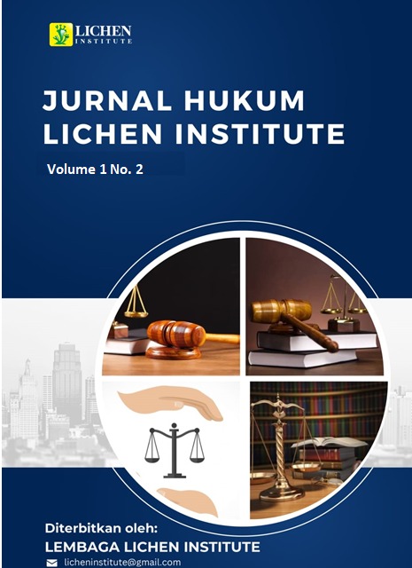 					View Vol. 1 No. 2 (2024):  Jurnal Hukum Lichen Institute (LAWLI), Desember 2024
				